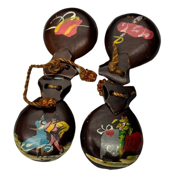 Vintage 60’s Spanish Hand Painted Castanets - Picture 1 of 5